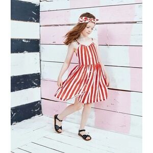 Noé & Zoë Girls Red Stripe Sun Dress Size 6Y (MSRP $91)